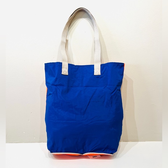 Kipling HIP HURRAY Packable Tote Bag Water Resistant Orange & Blue  NWT - Picture 7 of 8